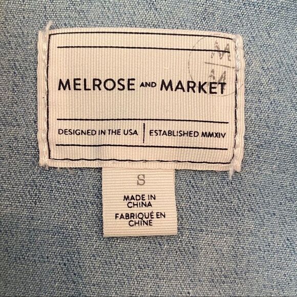 Melrose and Market Sz 8 Blue Denim Farmcore Western Denim Sleeveless Vest - Picture 3 of 7